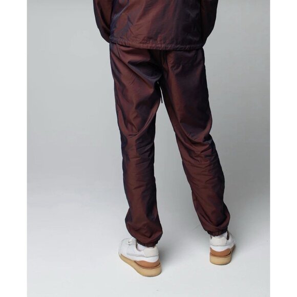 Talentless Men’s Reflective Track Pants Nylon Brown MERLOT Small - Picture 3 of 7